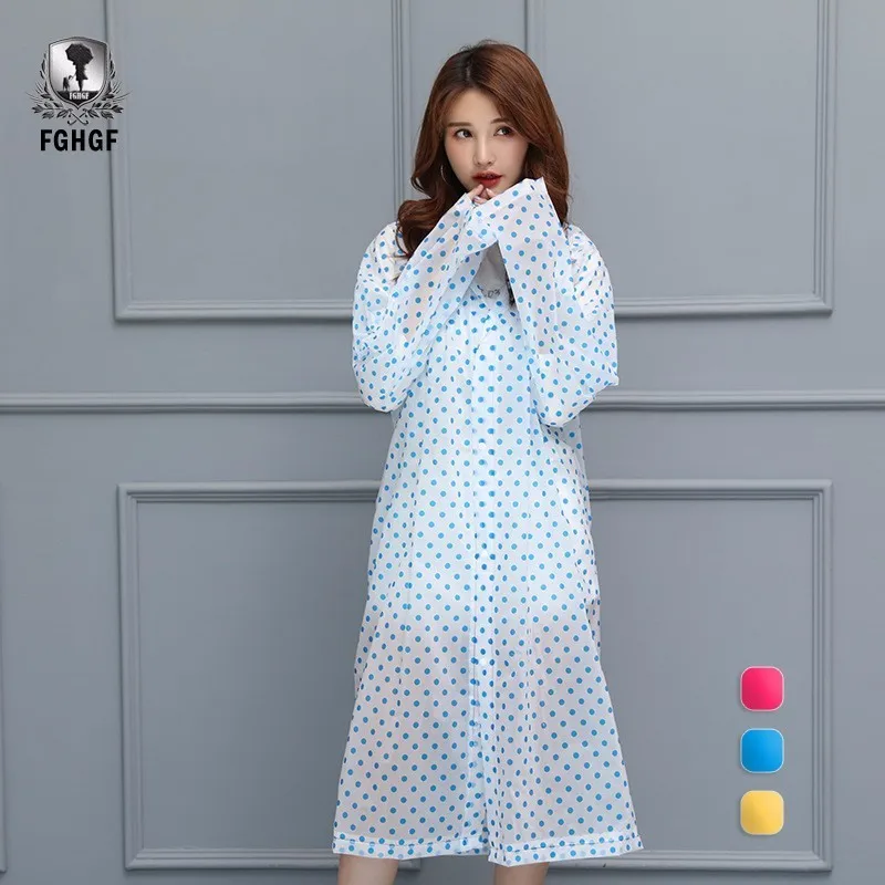 

FGHGF Fashion Dot Adult Man Women Environment Raincoat Rainwear Waterproof Poncho Tour Transparent Girl Rain Coat Gear
