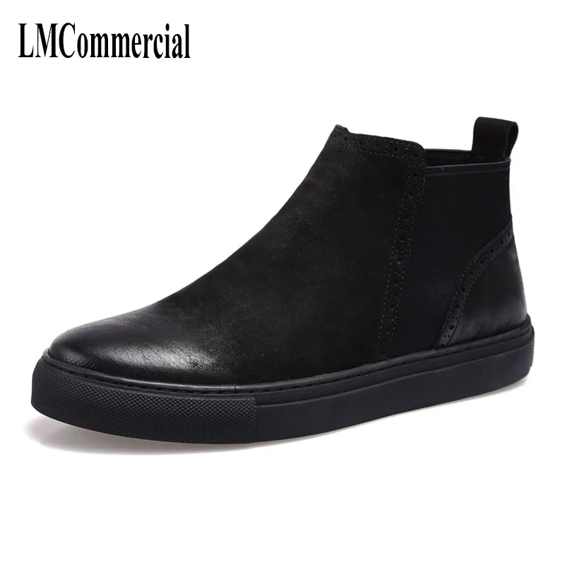 

Autumn and winter British retro high top real leather shoes men short boots men's Bullock Martin boots all-match cowhide