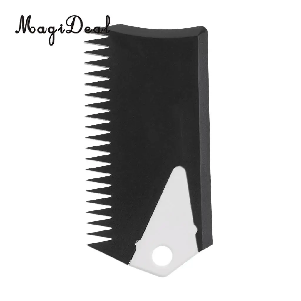 MagiDeal Plastic Surfboard Wax Comb     Surf Board Wax Remove Comb with Fin Key Black for Longboard Wakeboard Surfing Accessory