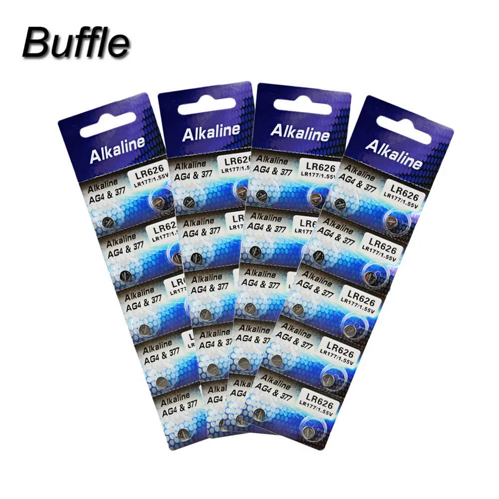 40 шт./4 упаковки батарейки типа Buffle AG4 1 5 В LR626 LR66 377 SR626SW 177 для часов игрушки с