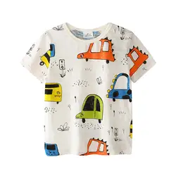 Летние детские футболки для шт. мальчиков с рисунком машины, футболки с короткими рукавами для детей 1-6 лет (18 м.-6 т), BJS684