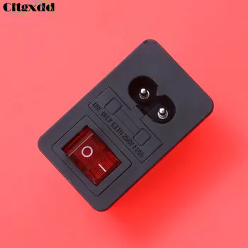 

Cltgxdd 1pcs AC 250V 10A IEC 320 C8 Power Socket Electric Plug Power Cord Inlet With Fuse and LED Rocker Switch ON-OFF