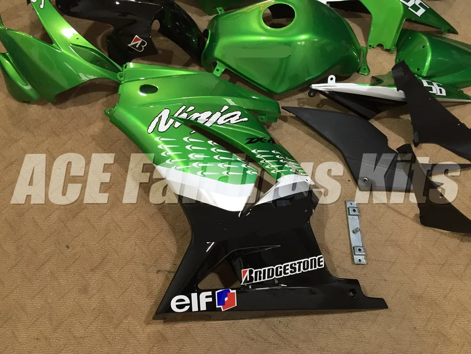 Инжекционный обтекатель антиблокировочной системы комплект для Kawasaki ninja250 2008- EX250 250 2008 09, 10, 11, 12, 13, 14, Обтекатели+ крышка бака темно-зеленый