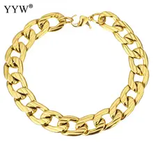 Нержавеющая сталь ювелирные изделия браслет покрытие, Мужская цепь, много цветов для выбора, не содержит 17x11 мм, Продан через приблизительно 9 дюймовый Strand