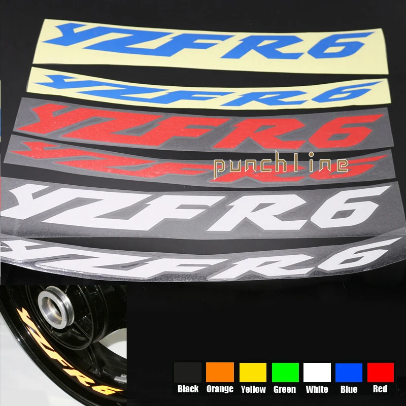 

Fit For YAMAHA YZF R6 YZF-R6 YZFR6 Motorcycle Front & Rear CUSTOM INNER RIM DECALS WHEEL Reflective STICKERS STRIPES