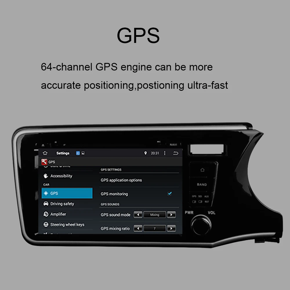 Perfect 9 Inch Android 9.0 Octa Core 4G Car PC GPS Head Unit For Honda City Right Hand Driving 2014-2019 DVD Player Bluetooth WIFI AUX 3