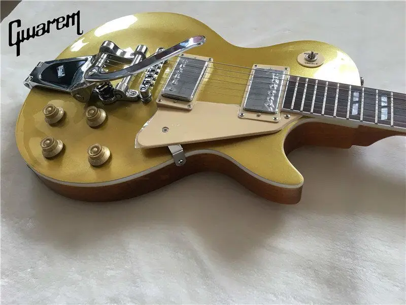 

Electric guitar Gwarem lp standard guitar gold top/with bigsby tremolo/guitar in china