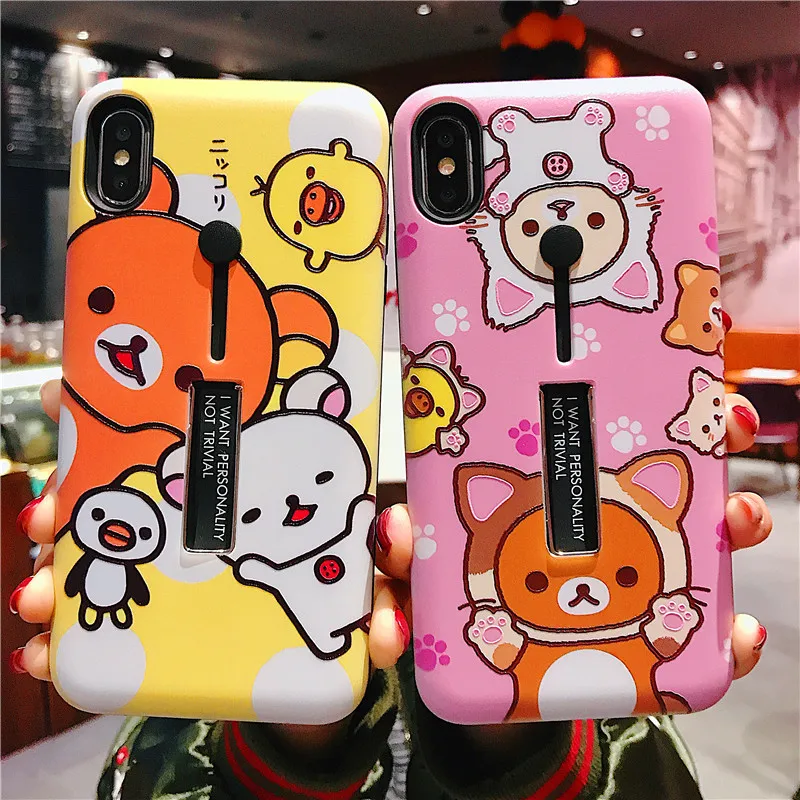 Новый Скрытый чехол-подставка для телефона iPhone 6S 6 маленький медведь и чехол 7 8 Plus