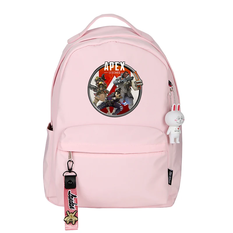 

Preppy Game Apex legends Printing Backpack Rabbit Gift School Bags Canvas Travel Backpack Women Back Pack Pink Laptop Backpack