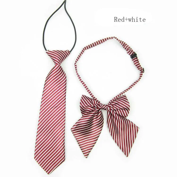 Mantieqingway/Школьная форма в разноцветную полоску, шотландский клетчатый галстук для мальчиков/девочек, Детский галстук-бабочка с воротником, модный галстук-бабочка