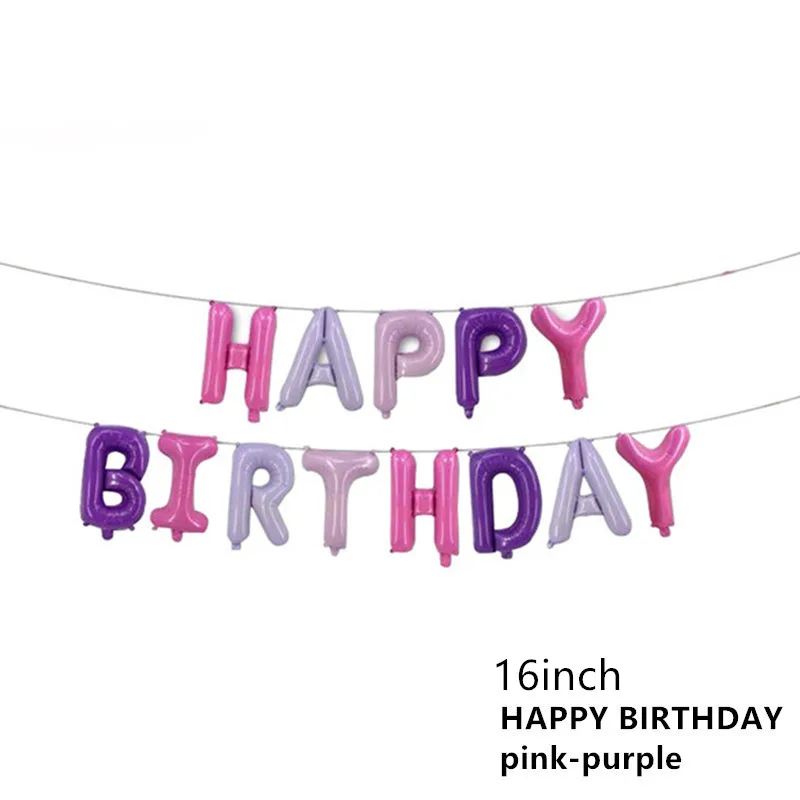 Воздушные шары с надписью «Alphabe», с надписью «С Днем Рождения», розовые, золотые фольгированные воздушные шары для свадебной вечеринки, украшения на день рождения, вечерние воздушные шары с гелием для взрослых и детей - Цвет: Pink purple HB