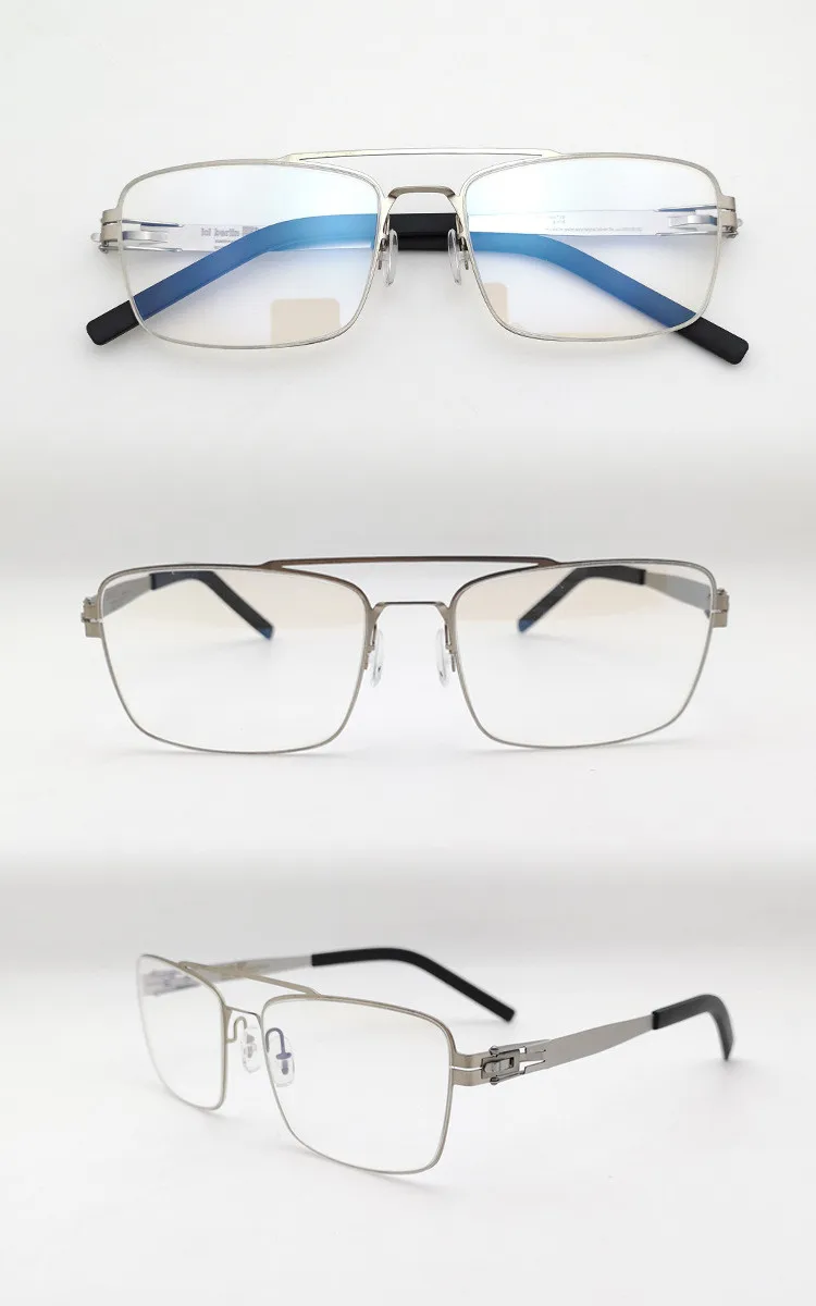 MONOGOTEN ic26 Ultralight Screless Men Business Men Design Full Rim Alloy Optical Eyeglasses Gold Silver Myopia Eyewear Goggle
