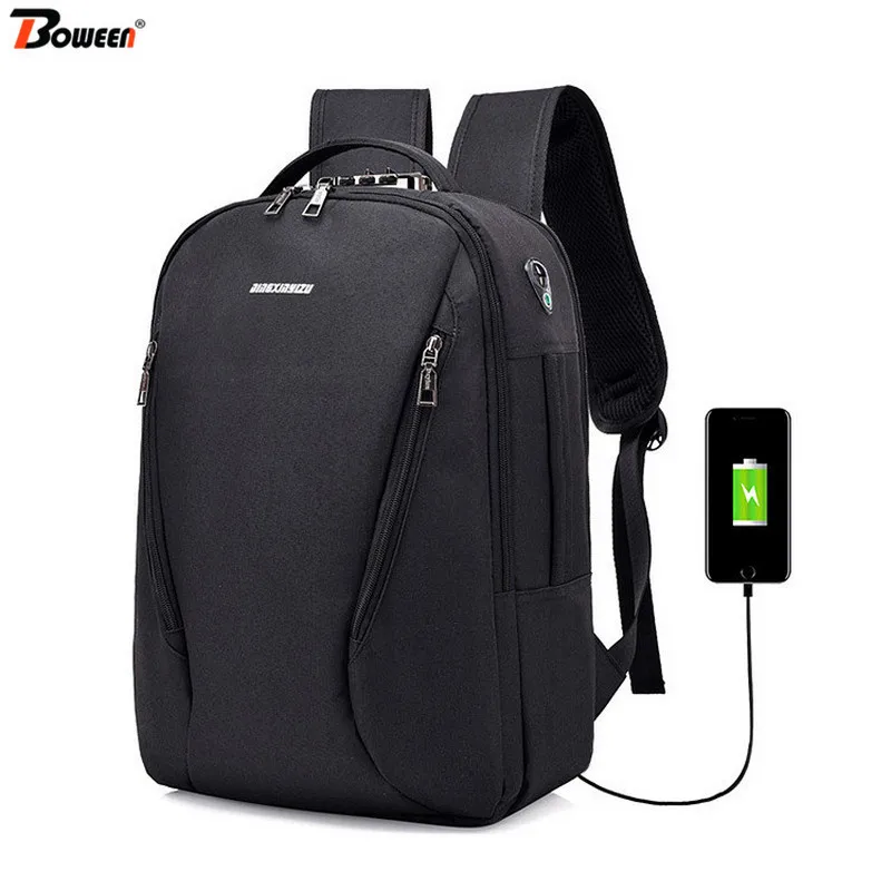 

New Anti Theft Backpack for Men with Password Lock Usb Charging Laptop Bagpack Male Bag Back Black Back Pack Women BackBag Large