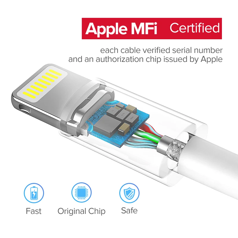 Ugreen MFi كابل يو اس بي ل فون X Xs ماكس XR 2.4A سريع شحن شاحن يو اس بي كابل بيانات ل كابل iPhone 8 7 6 زائد USB كابل شاحن
