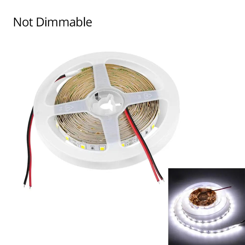 SMD 4040 светодиодный светильник с беспроводным РЧ пультом дистанционного управления с регулируемой яркостью 5 м гибкий светодиодный светильник для кухонного шкафа s 110 V-220 V адаптер питания - Испускаемый цвет: White 5M LED Strip