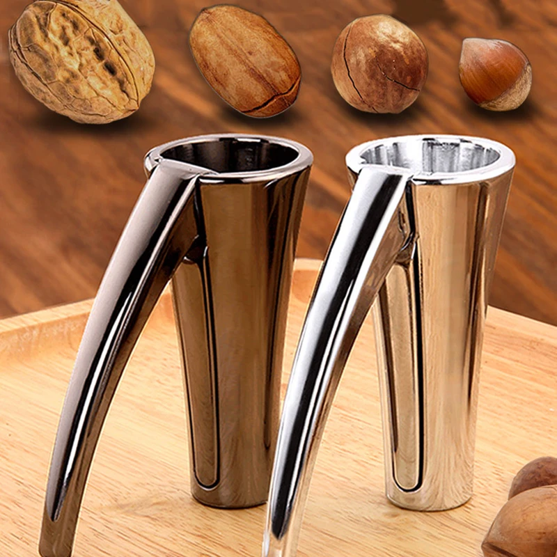 

Creative Zinc Alloy Pecan Nut Cracker Walnut Nutcracker Pine Funnel Frosted Grips Pliers Clamp Kitchen Dried Fruit Accessories