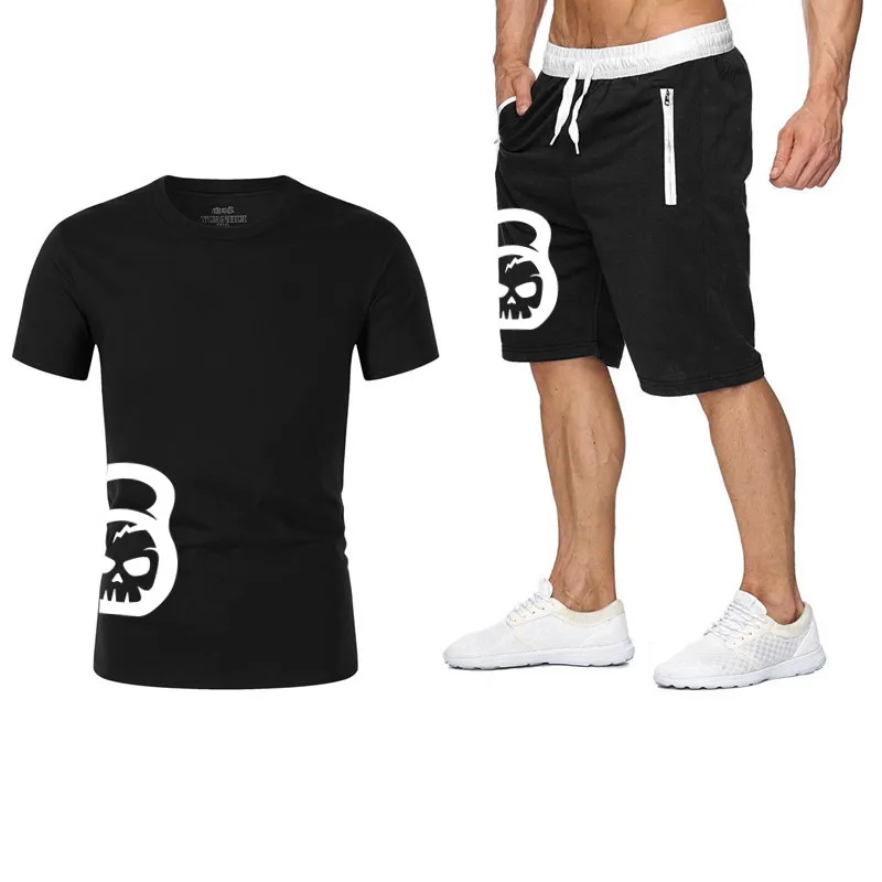 

New Brand t shirt Men Sets Fashion cotton short sleeve Sporting Suit High quality T-shirt +shorts Mens 2 Pieces Sets clothing