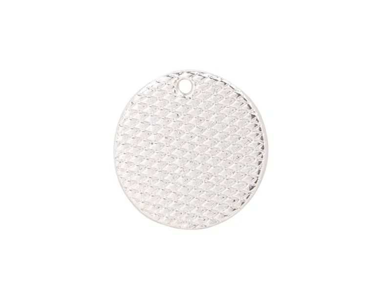 10PCS Silver Plate 18mm Smooth Round Charm for Logo Print #92259 | Украшения и аксессуары