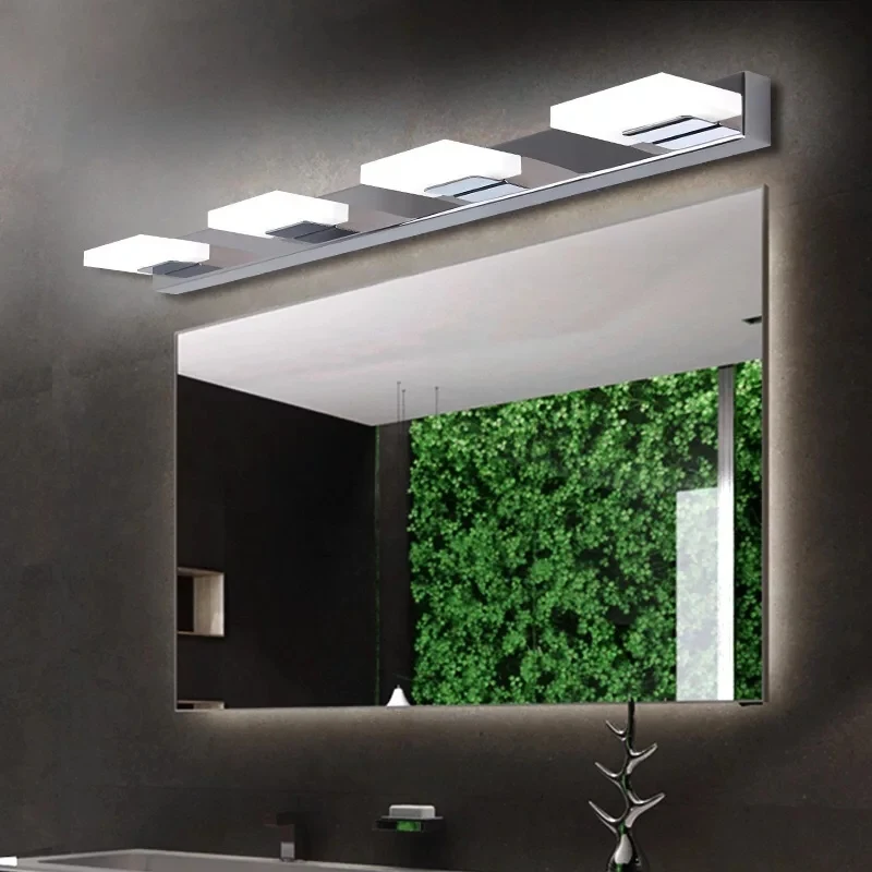  Nordic AC110-240V LED Mirror Headlights Acrylic Bathroom Stainless Steel Bathroom Lamp Dressing Tab