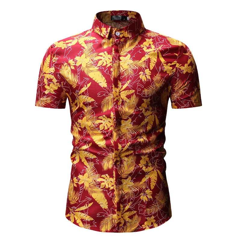 2019 Мужская гавайская рубашка мужской повседневное Camisa Masculina Печатных Пляжные рубашки короткий рукав лето для мужчин одежда 2019 Европейский