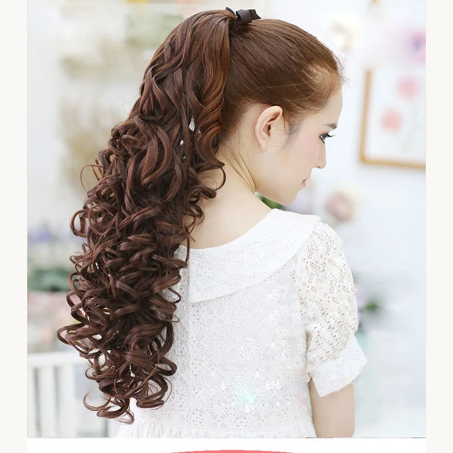 WTB Long Wavy Ponytail Heat Resistant Clip In Pony Tail Hair Extensions Wrap On Hair Hair Ponytails Hair Piece WTB Long Wavy Ponytail Heat Resistant Clip In Pony Tail Hair Extensions Wrap On Hair Hair Ponytails Hair Piece