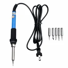 110 В 60 Вт Регулируемый Температура электрический пистолет паяльник Сварка паяльной станции Тепло Карандаш+ 5 шт. советы нам разъем