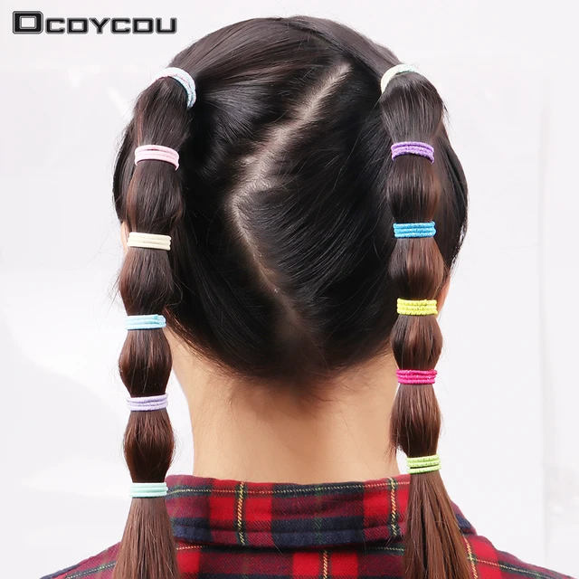 40PCS/2 Sets Colorful Elastic Hair Bands Ponytail Holder Child Kids