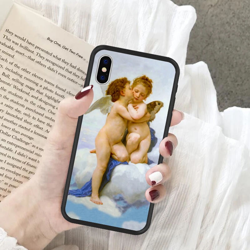 Винтажный чехол для телефона с изображением райского ангела iPhone 7 8 5 6 S X R XS Plus