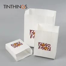 100 pcs white Kraft Oil proof Paper bag good food French Fries Fried chicken Bread Burrito Paper Bags food bags Pouches shop good food healthy chicken recipes