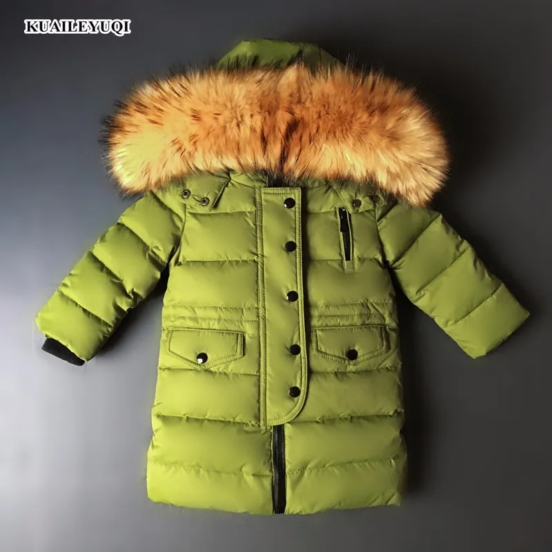 

2-14 Yrs High quality 2019 long youth children winter duck down jacket for girl clothing boy coat parka kids clothes -30 degrees