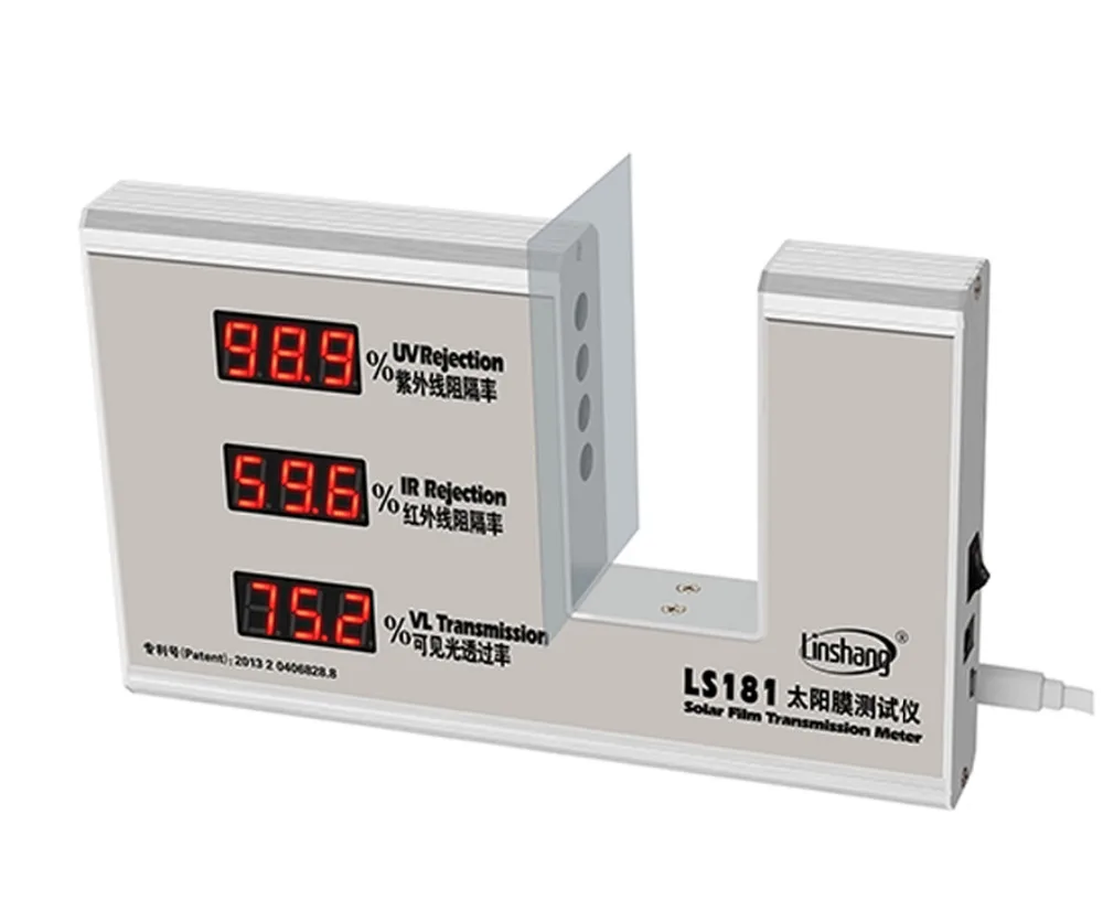 

Solar Film transmission meter Window film transmission tester 950nm IR 365nm Ultraviolet rejection transmittance LS181