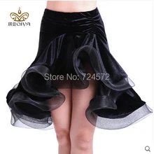 Латинский танец одежда секси старший Корея бархатная юбка для латинских танцев юбка для женщин латинский танец рыбий хвост юбка