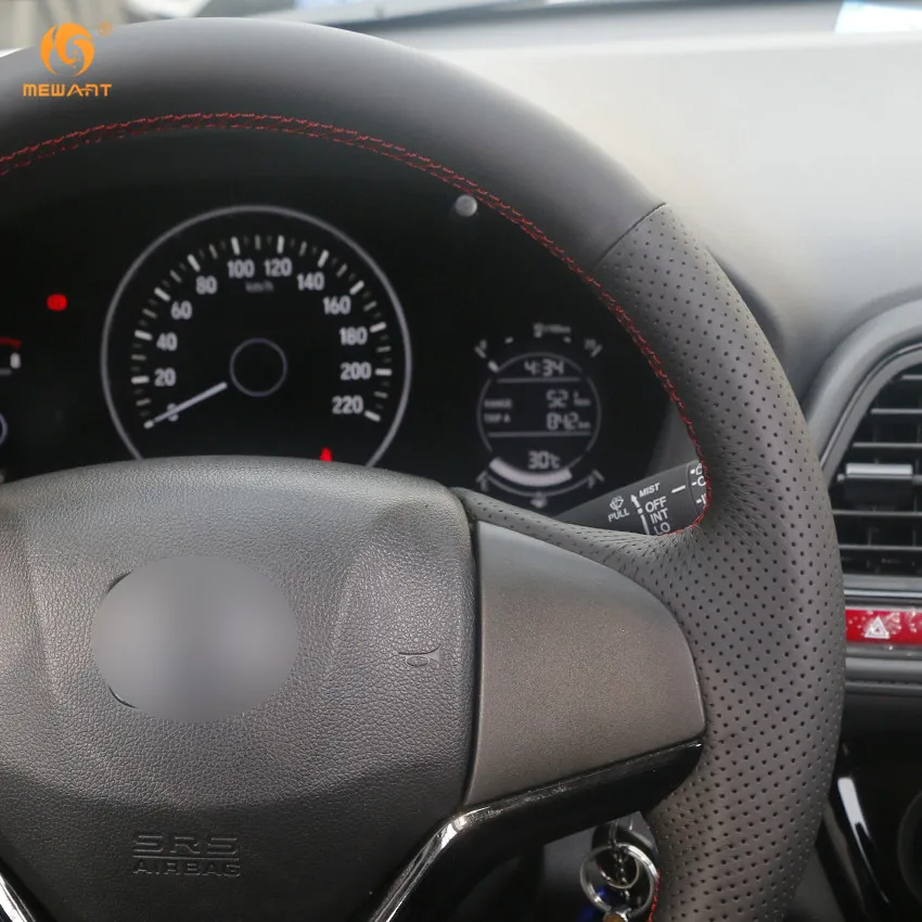 MEWANT черная искусственная кожа бриджи для Honda New Fit City Jazz 2014 2015 HRV 2016 Vezel 2017|car steering wheel