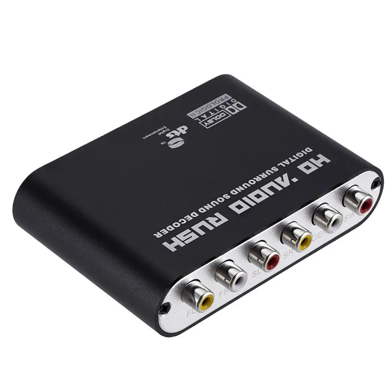 Оптический SPDIF 3,5 AUX коаксиальный цифро-аналоговый 6 RCA HD аудио Раш 5,1 декодер AC3 DTS Dolby преобразователь усилителя объемного звука