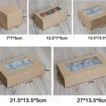 5 размеров крафт-бумаги окно cake box упаковка пользовательские подарочная коробка конфет/печенье/мыло/Cookie/Cupcake дисплей упаковку дешевые