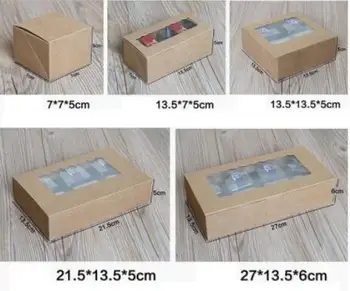 

5 sizes Kraft paper window cake Box Packing Custom Gift Box Candy/Biscuit/Soap/Cookie/Cupcake Display packaging Box cheap