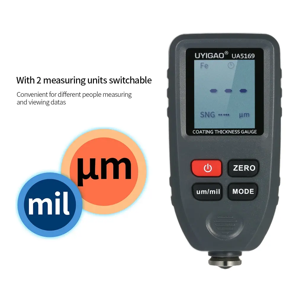 

Digital Paint Coating Thickness Gauge Handheld Car Auto Coatings Thickness Tester Fe/NF Probe 0-1300um Meter