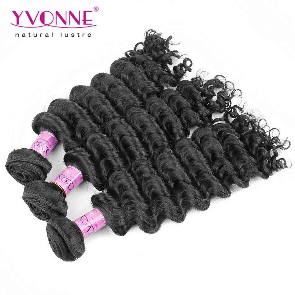 

2PCs/lot Grade 7A Deep Wave Brazilian Hair,100% Human Hair Extension,Top Quality Aliexpress YVONNE Hair Products,Natural Color