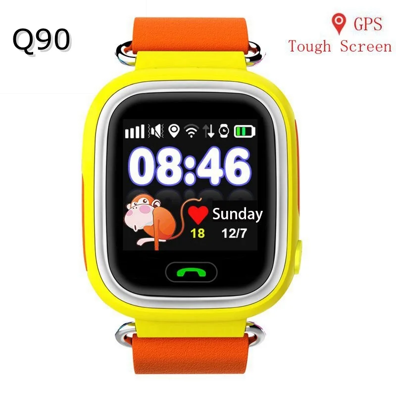 Смарт часы Q90 для детей. Детские смарт с функцией GPS. Часы 1.22 дюймовым цветным