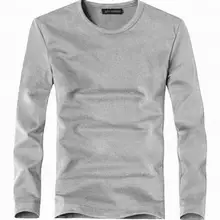 HGFS Футболка мужская весна осень новая футболка с длинным рукавом и круглым вырезом Мужская брендовая одежда модная однотонная хлопковая футболка Топы