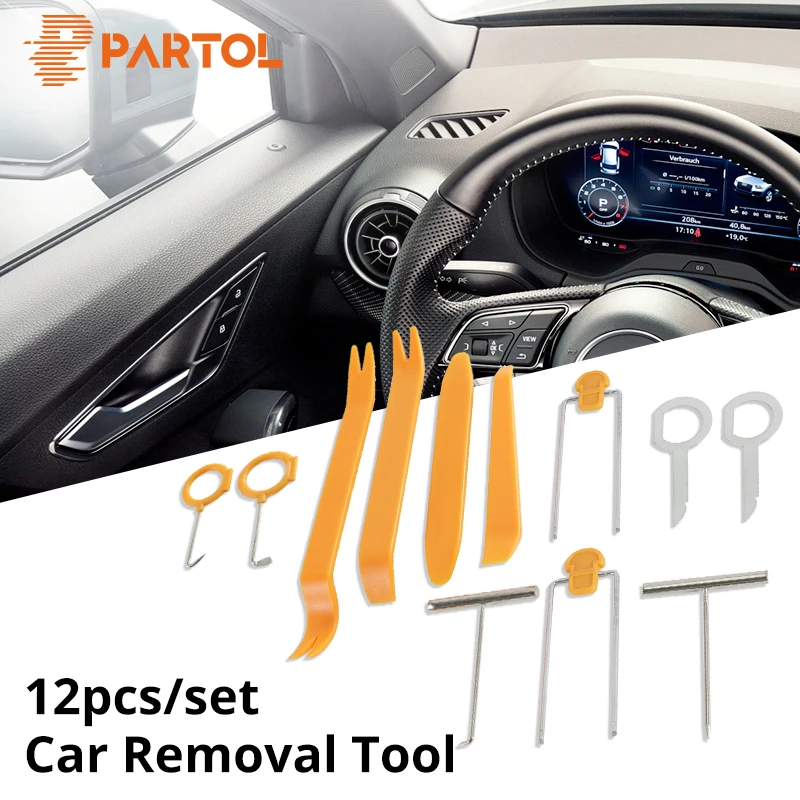 

Partol Multi-function Disassembly Fastener Clip Car Audio Soundproof Door Panel Removal Tool Set For Renault Nissan Hyundai Kia