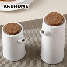 Ceramic Gravy Boats Porcelain Olive Oil Pot Soy Sauce Vinegar Seasoning Can Oil Bottle Kitchen Cooking