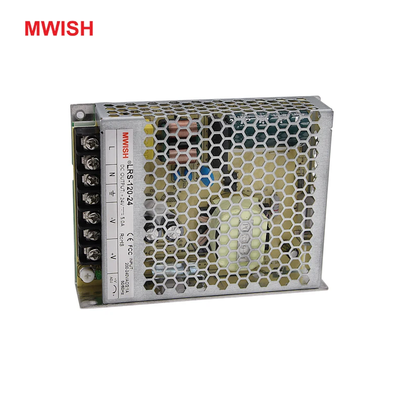 Mwish LRS импульсный источник питания 120 24 один Выход ac dc Вт В источника