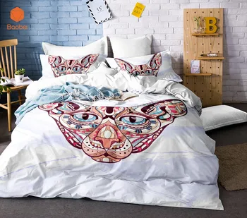 

3D Cartoon Hairless Cat White Duvet Cover Bedding Set With Pillowcase Soft Quilt Cover Comfortable Polyester Queen size SJ132