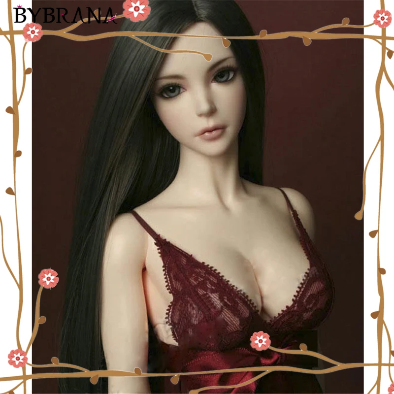 

Bybrana 1/3 1/4 1/6 1/8 Bjd Wig High Temperature Long Black Straight Bjd hair MSD SD Yosd For BJD Doll