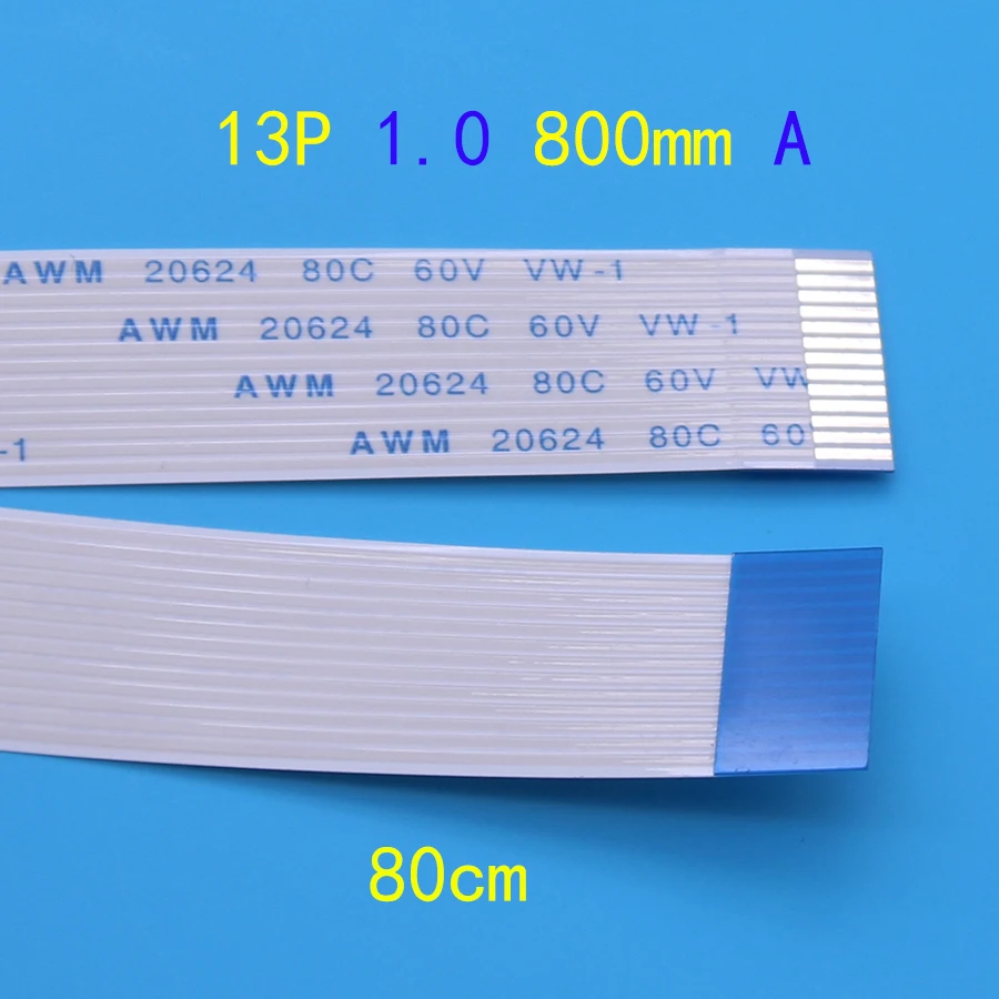 

FFC FPC flat line flexible cable 1 mm pitch 13 pin A Forward Length 800mm Ribbon Flex Cable AWM 20624 80C 60V VW-1