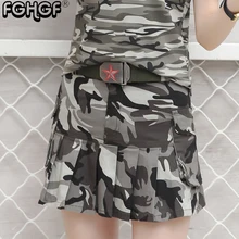 FGHGF Новая Сексуальная Мини юбка для женщин Летняя Военная мода средняя талия камуфляжные Юбки Женская плиссированная повседневная юбка 5802