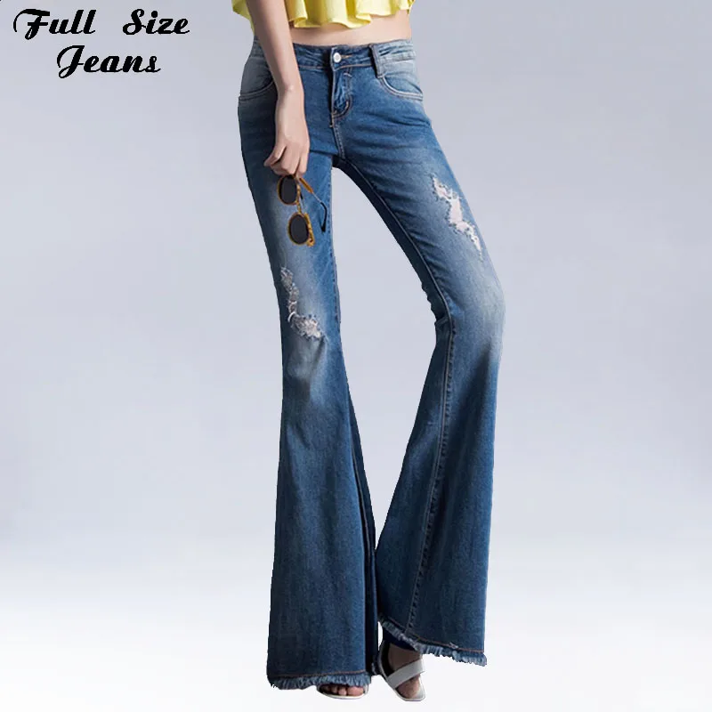 Aliexpress.com : Buy Ripped Flare Jeans With Holes Slim Stretch Aliexpress.com : Buy Ripped Flare Jeans With Holes Slim Stretch Pants With Wide Leg Light Blue Distressed Jeans Bell Bottom Boot Cuts Skinny Jeans from ... - Aliexpress.com : Buy Ripped Flare Jeans With Holes Slim Stretch