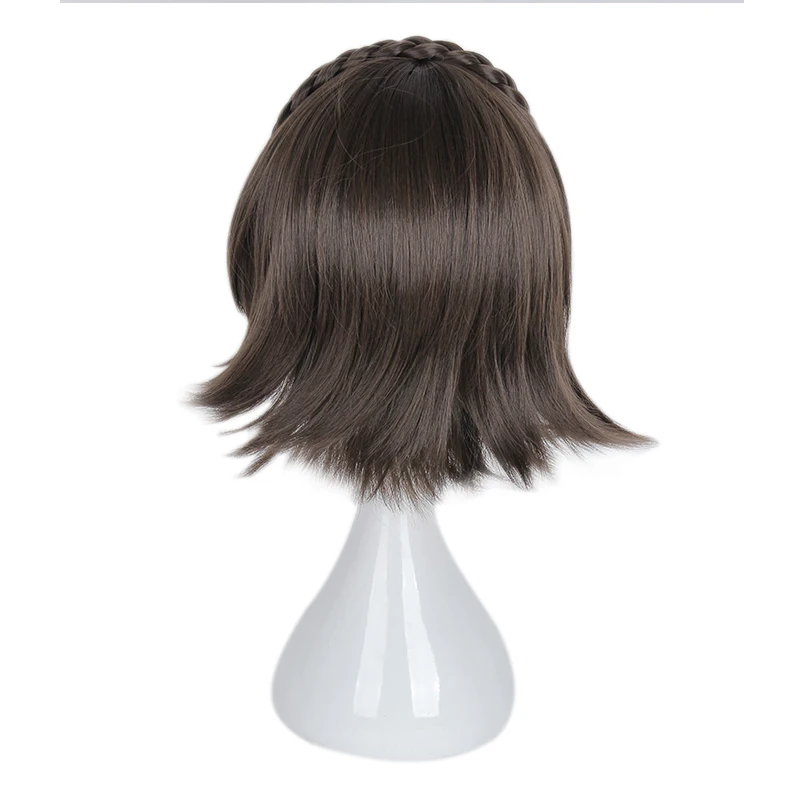 Mcoser 30 см Косплей короткий Синтетический прямой парик темно-коричневый цвет волос Высокая температура волокна WIG-661A