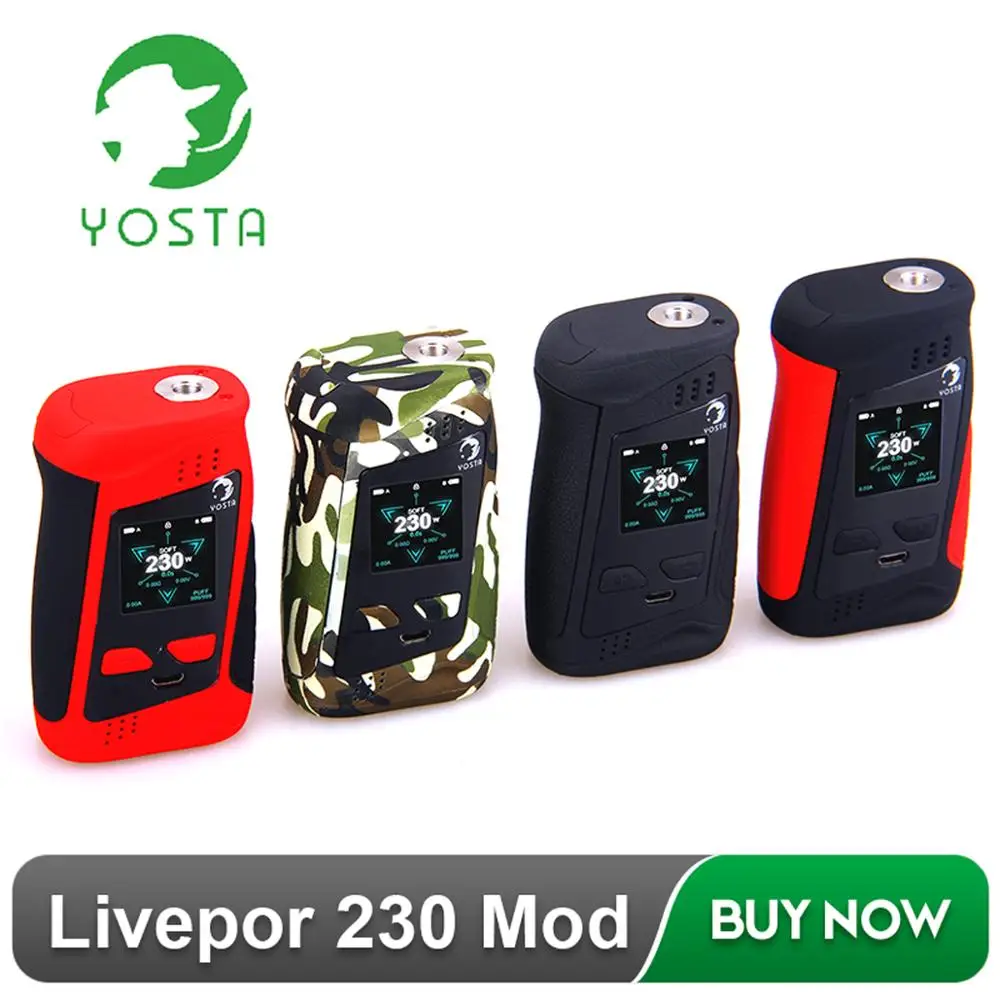 

Original YOSTA Livepor 230 Box Mod TC Mod for 510 RDA Atomizer without dual 18650 Battery TCR Mod for 510 Vape Mod